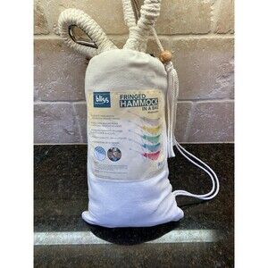 Bliss Hammocks Fringed Hammock in a Bag Cream NEW